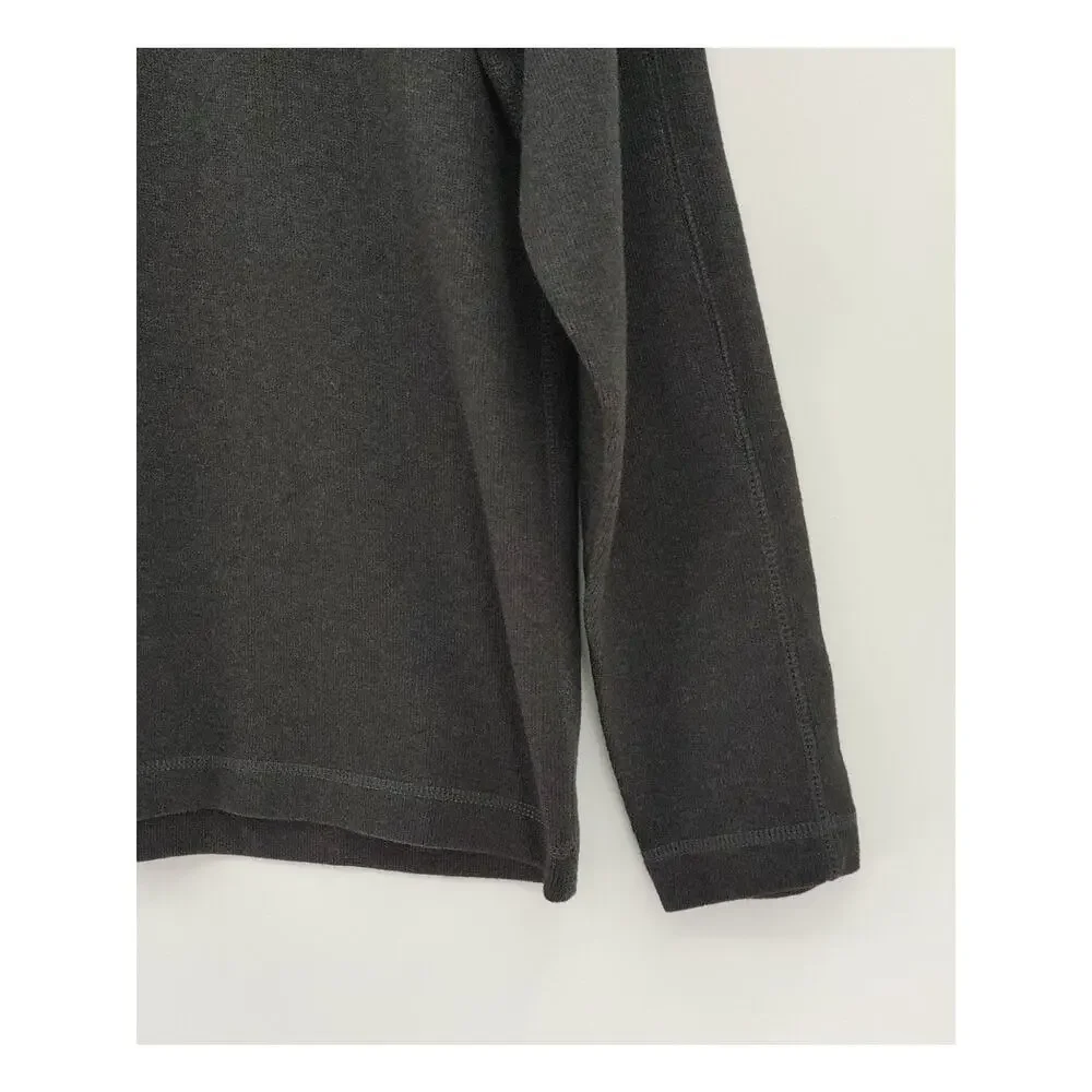 Banana Republic Sweater Mens Medium Heather Gray 1/4 Zip‎ 100% Cotton Jumper